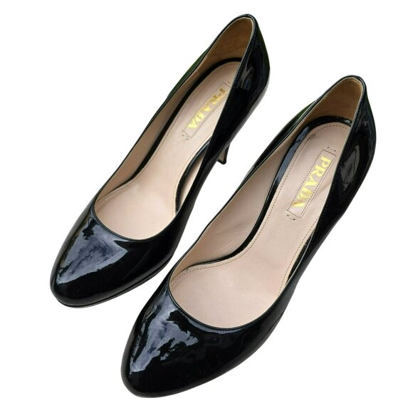 Prada Womens Black Patent Leather High Heel Pumps Size 9 (40.5) JJ4099 - Picture 11 of 16